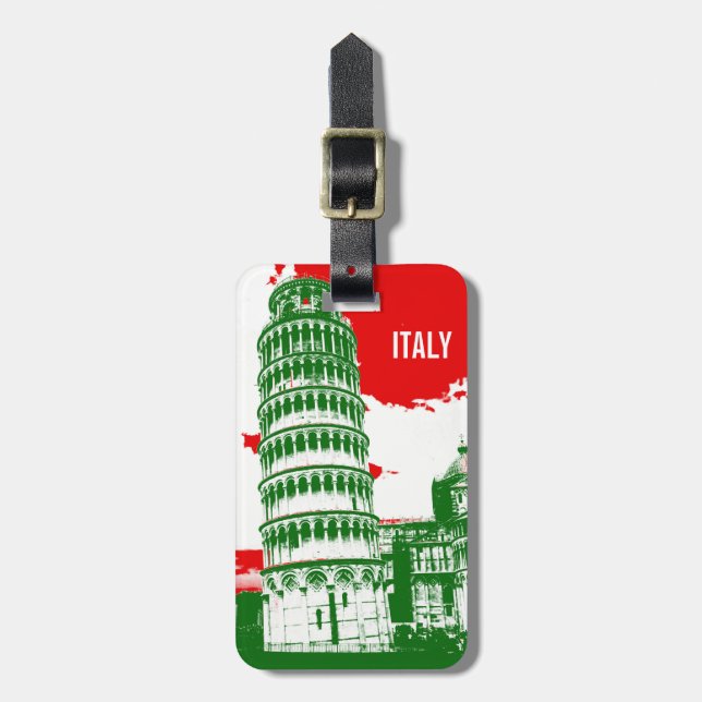 Étiquette À Bagage L'Italie | la tour penchée de Pise (Devant Vertical)