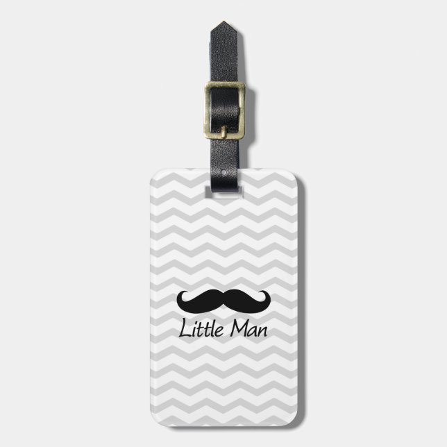 Étiquette À Bagage Little Man Mustache Chevron mignons Garçons (Devant Vertical)