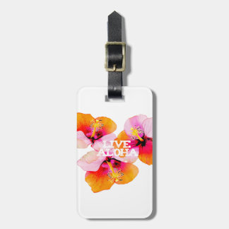 Étiquette À Bagage Live Aloha Tropical Hibiscus Wedding Favor Hawaii