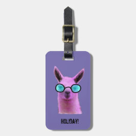Étiquette À Bagage Llama rose Cool ! Balise de bagage personnalisée