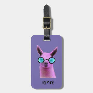 Étiquette À Bagage Llama rose Cool ! Balise de bagage personnalisée