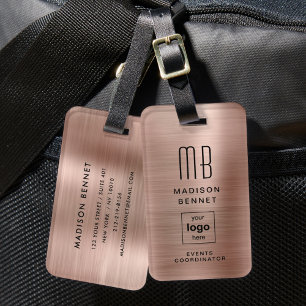 Étiquette À Bagage Logo d'affaires Rose Gold Professional Travel