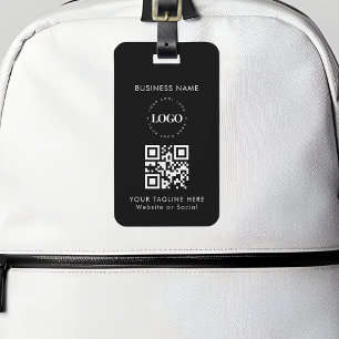Étiquette À Bagage Logo de l'entreprise personnalisée QR Code et text