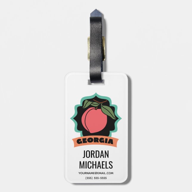 Étiquette À Bagage Logo de pêche de la Géorgie (Dos Vertical)