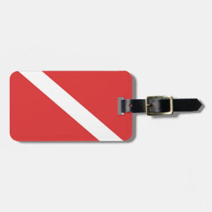 Étiquette À Bagage Logo de plongée sous-marine - Drapeau blanc rouge 