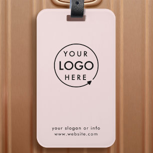Étiquette À Bagage Logo d'entreprise Blush Pink Promotional Travel