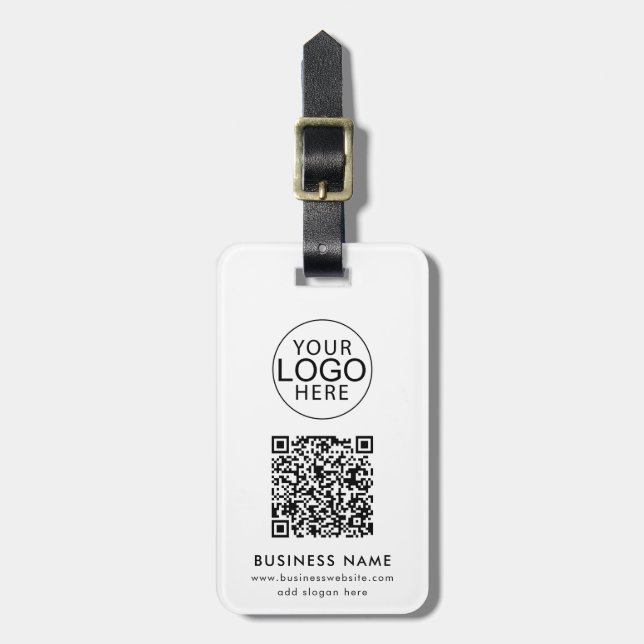 Étiquette À Bagage Logo d'entreprise Code QR personnalisé Société (Devant Vertical)