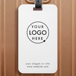 Étiquette À Bagage Logo d'entreprise | Minimaliste blanc pur simple