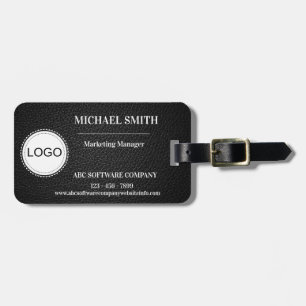 Étiquette À Bagage Logo d'entreprise personnalisé en cuir noir