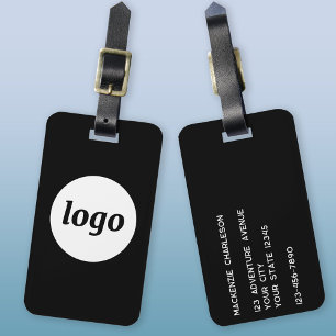 Étiquette À Bagage Logo Minimaliste Entreprise Noir