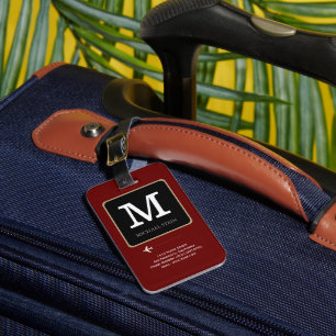 Étiquette À Bagage Logo moderne. Monogramme voyageur