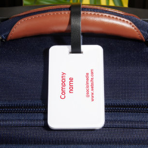 Étiquette À Bagage Logo personnalisé simple et élégant ici société g
