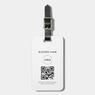 Étiquette À Bagage Logo professionnel personnalisé QR Code et texte p
