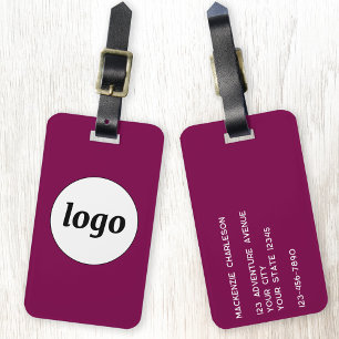 Étiquette À Bagage Logo promotionnel Magenta Rose Business Branding