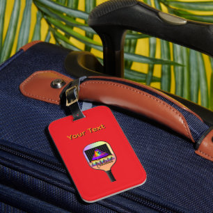 Étiquette À Bagage Logo Red Pickelball Personnalisé  