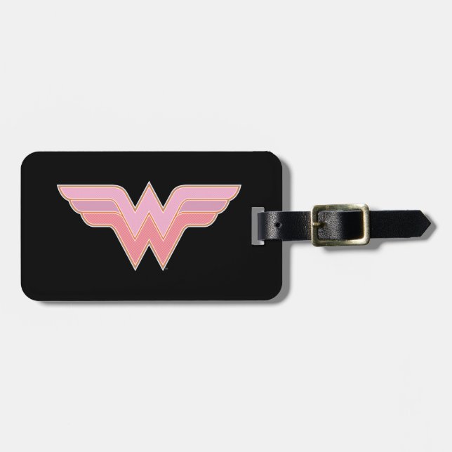 Étiquette À Bagage Logo Wonder Woman Rose and Orange Mesh (Devant horizontal)