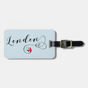 Étiquette À Bagage London Heart Luggage Modèle, Royaume-Uni