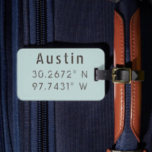 Étiquette À Bagage Longitude de la latitude Austin