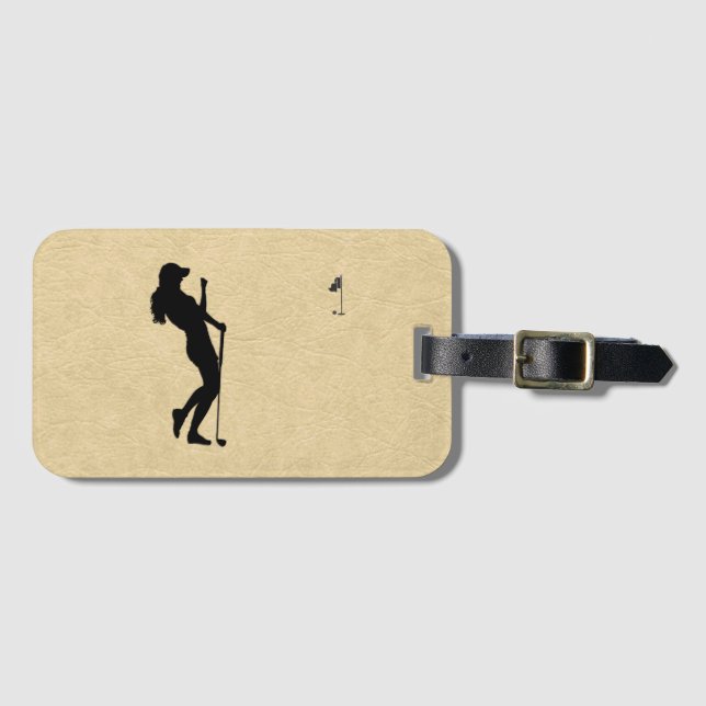 Étiquette À Bagage Look en cuir pour dames (Devant Horizontal)