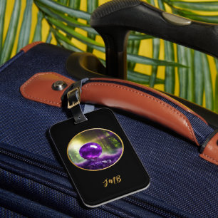 Étiquette À Bagage L'Orbe d'Améthyste Fantaisie Monogramme