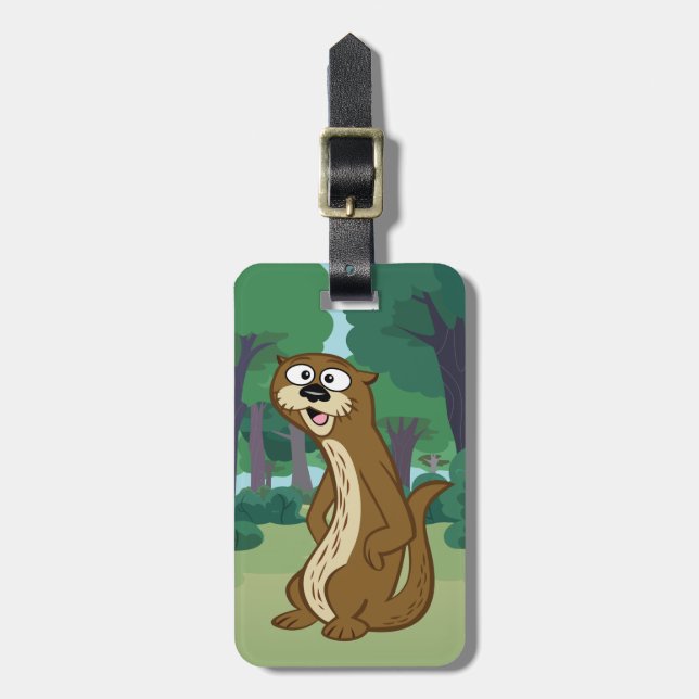 Étiquette À Bagage Loutre de Rick | Reggie de garde forestière (Devant Vertical)