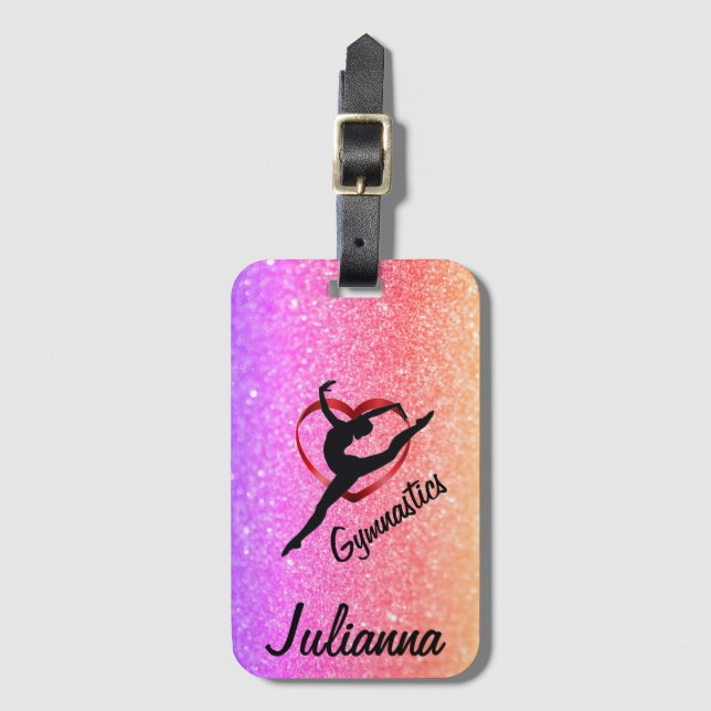 Étiquette À Bagage Love Gymnastique (Devant Vertical)