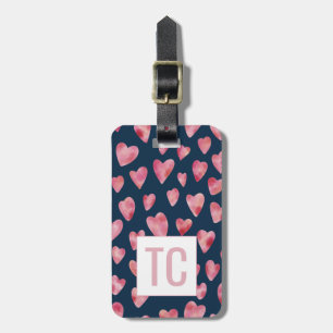 Étiquette À Bagage Love Heart Motif Monogramme