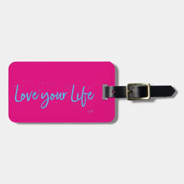 Étiquette À Bagage Love-your-Life-Typographie-blue (Devant horizontal)