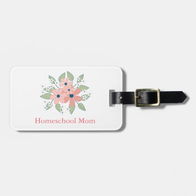 Étiquette À Bagage Lovely Homeschool Mom Floral (Devant horizontal)