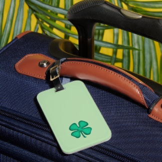 Étiquette À Bagage Lucky 4 Leaf Irish Clover green luggage tag