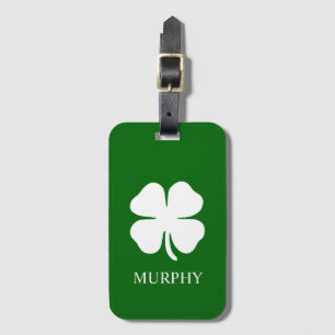 Étiquette À Bagage Lucky Four Leaf Clover Green Irish Personnalisé