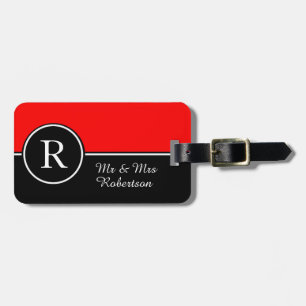Étiquette À Bagage LUGGAGE/BAG CHIC TAG_MODERN "M. &Mrs" 01 RED/BLACK