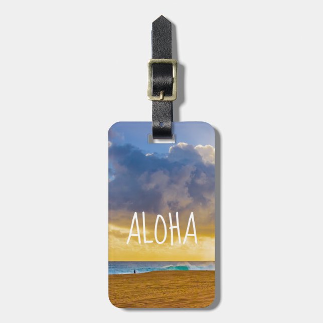 Étiquette À Bagage Lumahai Beach, Kauai, Hawaii - Aloha (Devant Vertical)