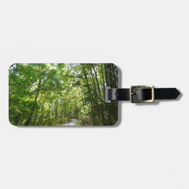 Étiquette À Bagage Lumière du soleil sur le chemin en bois au Centenn (Devant horizontal)