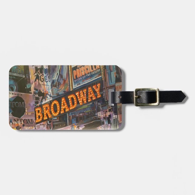 Étiquette À Bagage Lumières de Broadway Neon (Devant horizontal)