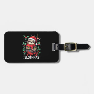 Étiquette À Bagage Lumières de Noël drôles de paresseux Joyeux Slothm