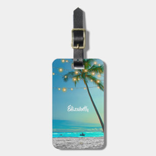 Étiquette À Bagage Lumières hawaïennes tropicales élégantes de