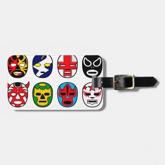 Étiquette À Bagage Lutte mexicaine de lutteur de masque de Lucha (Devant horizontal)