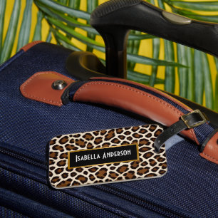 Étiquette À Bagage Luxe Populaire White Leopard Elegance Collection