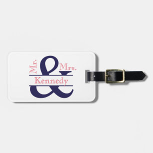 Étiquette À Bagage M. et Mme personnalisés Newly Weds Monogram
