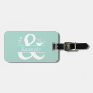 Étiquette À Bagage M. et Mme personnalisés Newly Weds Monogram