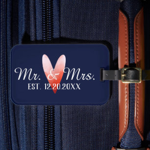 Étiquette À Bagage M. & Mme Newlyweds personnalisés