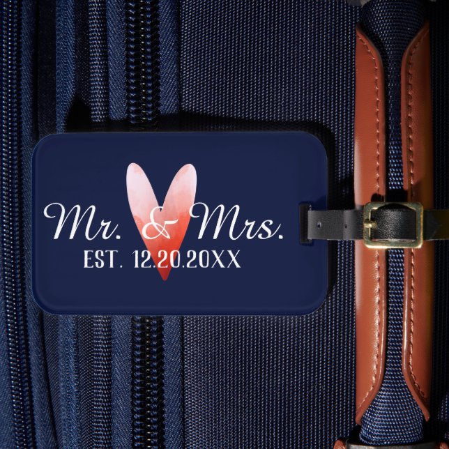 Étiquette À Bagage M. & Mme Newlyweds personnalisés (Insitu Rectoal 4)