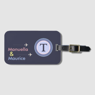 Étiquette À Bagage m. personnalisé & mme avion voyage