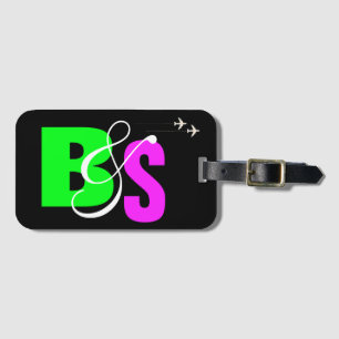 Étiquette À Bagage m. personnalisé & mme neon initiales