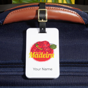 Étiquette À Bagage Madeira Hibiscus Flower Island Portugal Souvenir