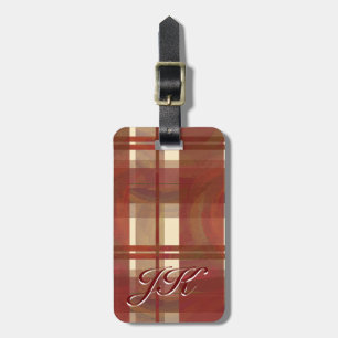 Étiquette À Bagage Madras Plaid Fall Red