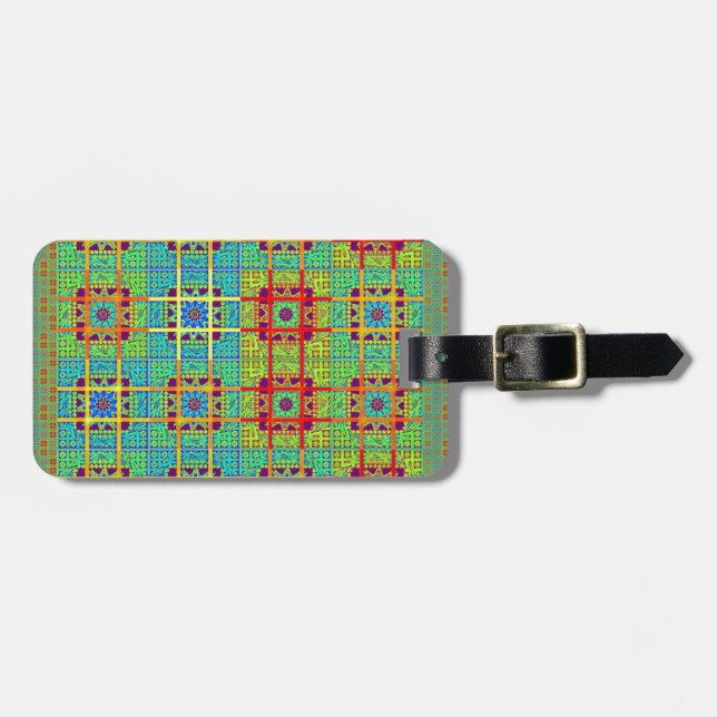 Étiquette À Bagage Magnifique jolie maya ethnique Imprimer design vec (Devant horizontal)