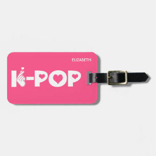 Étiquette À Bagage Main et coeur coréens de symbole de Kpop de vague