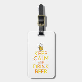 Étiquette À Bagage Maintenez bière calme et de boissons